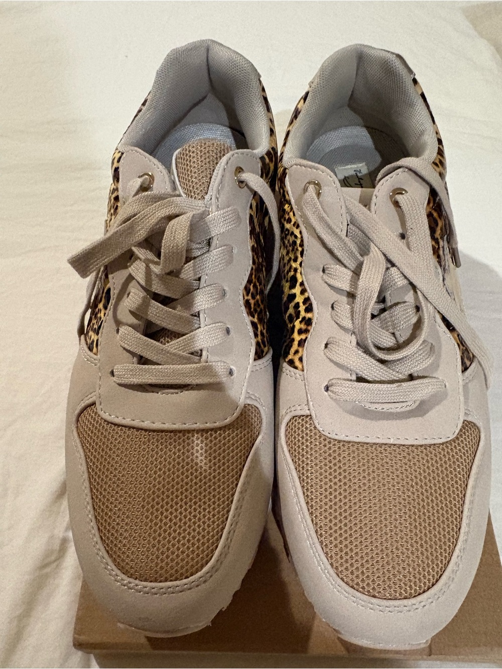 Vintage Havana Beige and Leopard-Print Women's Sneaker
